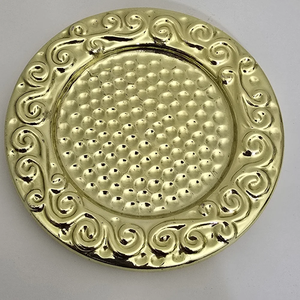 VINTAGE Gold Ceramic Ornate Scroll Classic Trinket Tray‎ 4.5